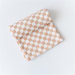 Çok Amaçlı Organik Müslin Örtü ,Kahve Dama