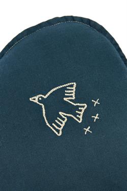 Nobodinoz İşlemeli Fransız Keten Yastık, Cloud Deep Blue