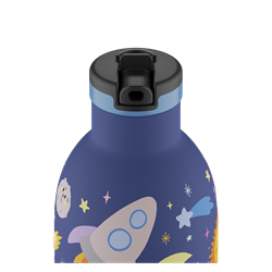 24Bottles Kids Bottle Pipetli Paslanmaz Çelik Termos 330 ml, Space Friends