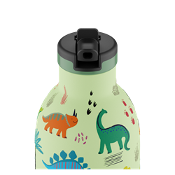 24Bottles Kids Bottle Pipetli Paslanmaz Çelik Termos 330 ml, Jurassic Friends