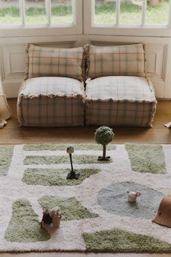 Lorena Canals Çocuk Odası Pufu, Tartan Blue Sage