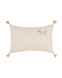 Nobodinoz İşlemeli Fransız Keten Yastık, Greige