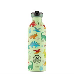 24Bottles Kids Bottle Pipetli Paslanmaz Çelik Çocuk Su Matarası 500 ml, Jurassic Friends