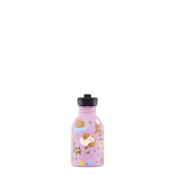 24Bottles Kids Bottle Pipetli Paslanmaz Çelik Çocuk Su Matarası 250 ml, Meow Friends