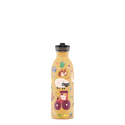 24Bottles Kids Bottle Pipetli Paslanmaz Çelik Çocuk Su Matarası 500 ml, Farm Friends