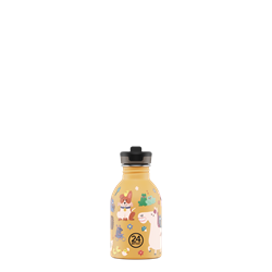 24Bottles Kids Bottle Pipetli Paslanmaz Çelik Çocuk Su Matarası 250 ml, Farm Friends