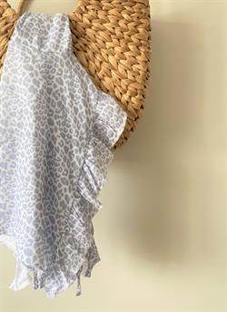 Fırfırlı Müslin Panço - Lila Leopar