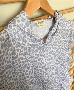 Fırfırlı Müslin Panço - Lila Leopar