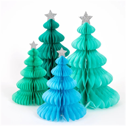 Meri Meri - Rainbow Forest Honeycomb Decorations - Renkli Orman Petekli Dekorlar - 10lu