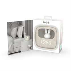 Gri Tavşan Masaüstü Saati ve Gece Lambası