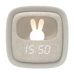 Gri Tavşan Masaüstü Saati ve Gece Lambası