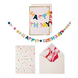Meri Meri - Happy Birthday Garland Card - Happy Birthday Garland Tebrik Kartı