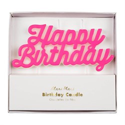 Meri Meri - Pink Happy Birthday Candle - Happy Birthday Pembe Mum