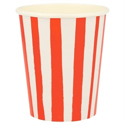 Meri Meri - Red Stripe Cups - Kırmızı Çizgili Bardaklar - 8li