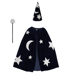 Meri Meri - Blue Velvet Wizard Costume - Mavi Büyücü Kostümü