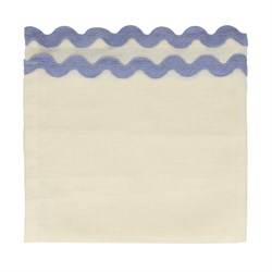 Meri Meri - 6 Colorful  Ric Rac Napkins - Renkli Dalgalı Kumaş Peçeteler - 6Lı