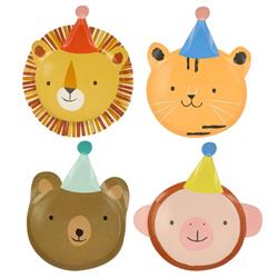 Meri Meri - Animal Parade Die Cut Plates - Hayvan geçit Töreni Tabaklar (8li)