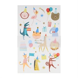 Meri Meri - Animal Parade Tattoo Sheet - Hayvan Geçit Töreni Geçici Dövmeler - 2li