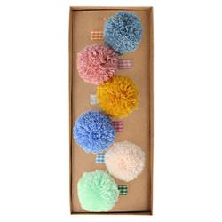 Meri Meri - Big Pom Pom Hair Clips - Ponponlu Büyük Tokalar