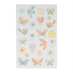 Meri Meri - Birds & Butterflies Tattoo Sheet - Kuşlar & Kelebekler Geçici Dövmeleri - 2li