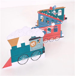 Meri Meri - Birthday Train Concertina Card - Doğum Günü Treni Tebrik Kartı