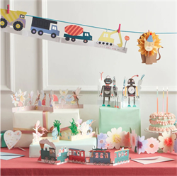 Meri Meri - Birthday Train Concertina Card - Doğum Günü Treni Tebrik Kartı