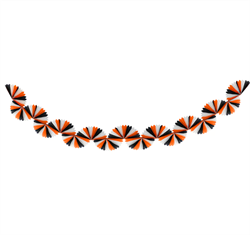 Meri Meri - Black & Orange Stripe Honeycomb Garland - Siyah & Turuncu Petekli Asılan Süs