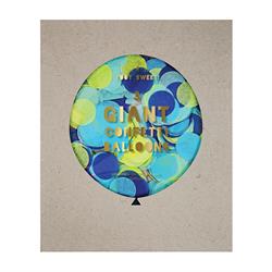 Meri Meri - Blue Giant Confetti Balloons - Dev Mavi Konfetili Balon Kit
