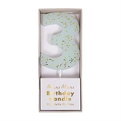 Meri Meri - Blue Number 3 Candle - 3 Numara Mavi Mum