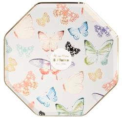 Meri Meri - Butterfly Plates - Kelebek Tabak - 8li