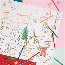 Meri Meri - Christmas Colouring Posters - Yeni Yıl Boyama Posterleri - 2li