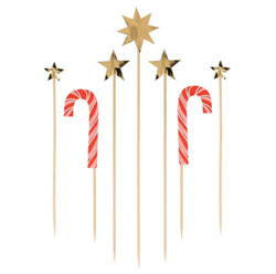 Meri Meri - Christmas Honeycomb Cake Topper Set - Petekli Yeni Yıl Pasta Süsü Seti - 10 parça