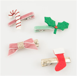 Meri Meri - Christmas Icon Hair Clips - Yeni Yıl Motifli Tokalar (8li)