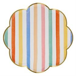 Meri Meri - Colourful Pattern Dinner Plates - Renkli Desenler Tabaklar - L - 8li