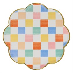 Meri Meri - Colourful Pattern Dinner Plates - Renkli Desenler Tabaklar - L - 8li