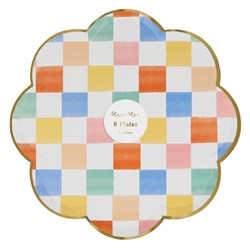 Meri Meri - Colourful Pattern Dinner Plates - Renkli Desenler Tabaklar - L - 8li