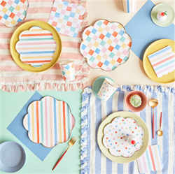 Meri Meri - Colourful Pattern Large Napkins - Renkli Desenler Peçeteler - L - 16lı