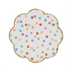 Meri Meri - Colourful Pattern Side Plates - Renkli Desenler Tabaklar - 8li