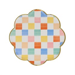 Meri Meri - Colourful Pattern Side Plates - Renkli Desenler Tabaklar - 8li