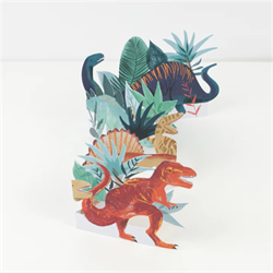 Meri Meri - Dinosaur Concertina Card - Dinozor Tebrik Kartı