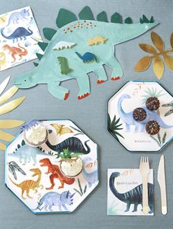 Meri Meri - Dinosaur Napkins - Dinozor Peçete - L - 16lı