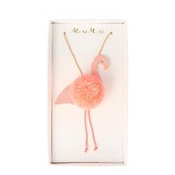 Meri Meri - Flamingo Pompom Necklace - Ponpon Flamingo Kolye