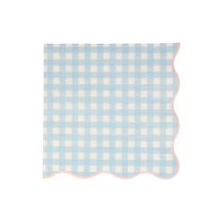 Meri Meri - Gingham Napkins - Damalı Peçeteler - L - 20li