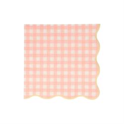 Meri Meri - Gingham Napkins - Damalı Peçeteler - L - 20li