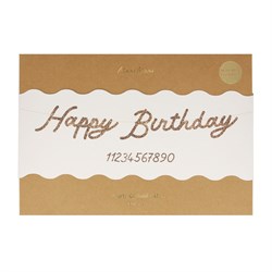 Meri Meri - Gold Glitter Happy Birthday Garland - Parıltılı Altın Happy Birthday Asılan Süs Seti