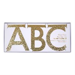 Meri Meri - Gold Glitter Letter Garland Kit - Altın Simli Harf Seti