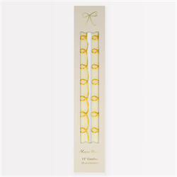 Meri Meri - Gold Swirl Taper Candles - Altın Kıvrımlı Mumlar (2li)