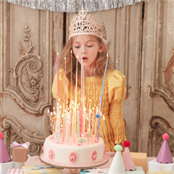 Meri Meri - Gold Swirly Candles - Altın Kıvrımlı Mumlar - 20Li