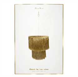 Meri Meri - Gold Tinsel Chandelier - Altın Püsküllü Süs Avize