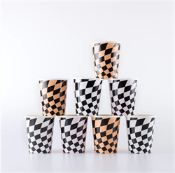 Meri Meri - Halloween Checker Cups - Cadılar Bayramı Damalı Bardaklar (8li)